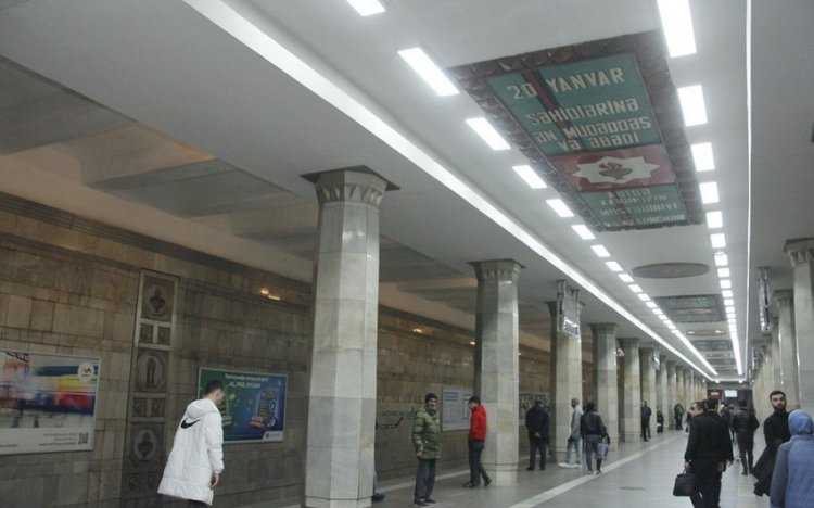 Bakı metrosunun “20 Yanvar” stansiyasında işıqlandırma sistemləri yenilənib